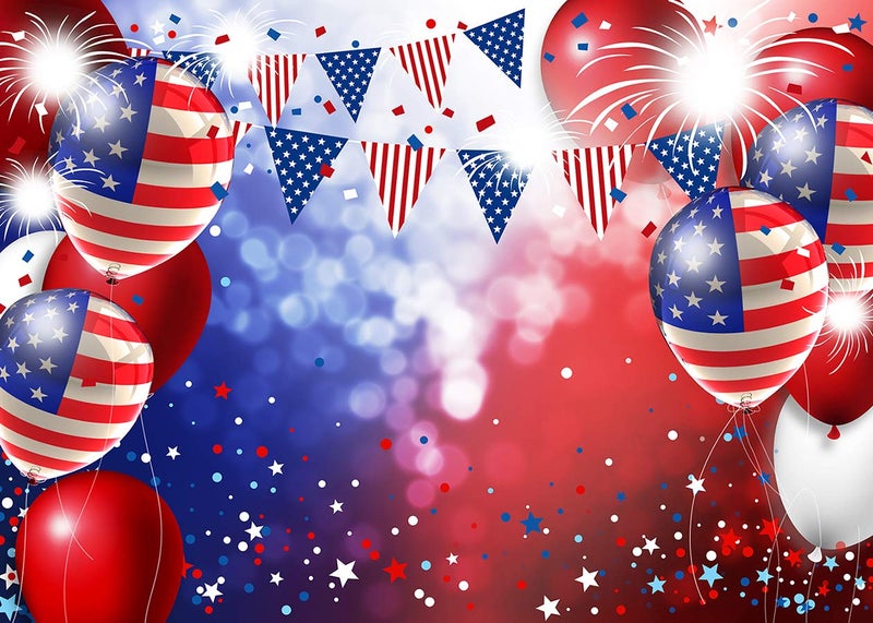 CYLYH 7X5ft American Flag Backdrop Independence Day Background Photography 4th of July Party Decoration D447 - Image 2